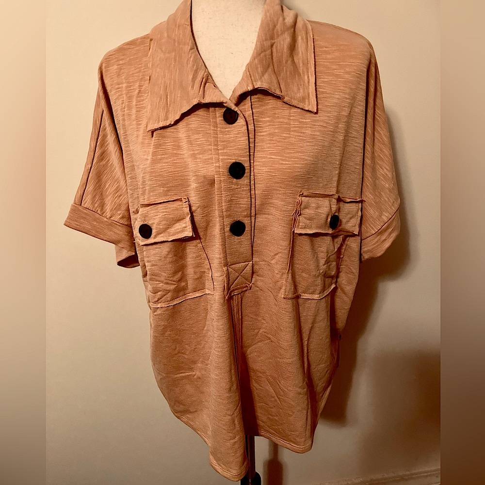 BUCKETLIST Golden Wheat Oversized Slouchy Knit Top NWOT